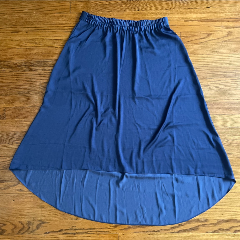 Chico's Blue Lightweight High Low Midi Skirt